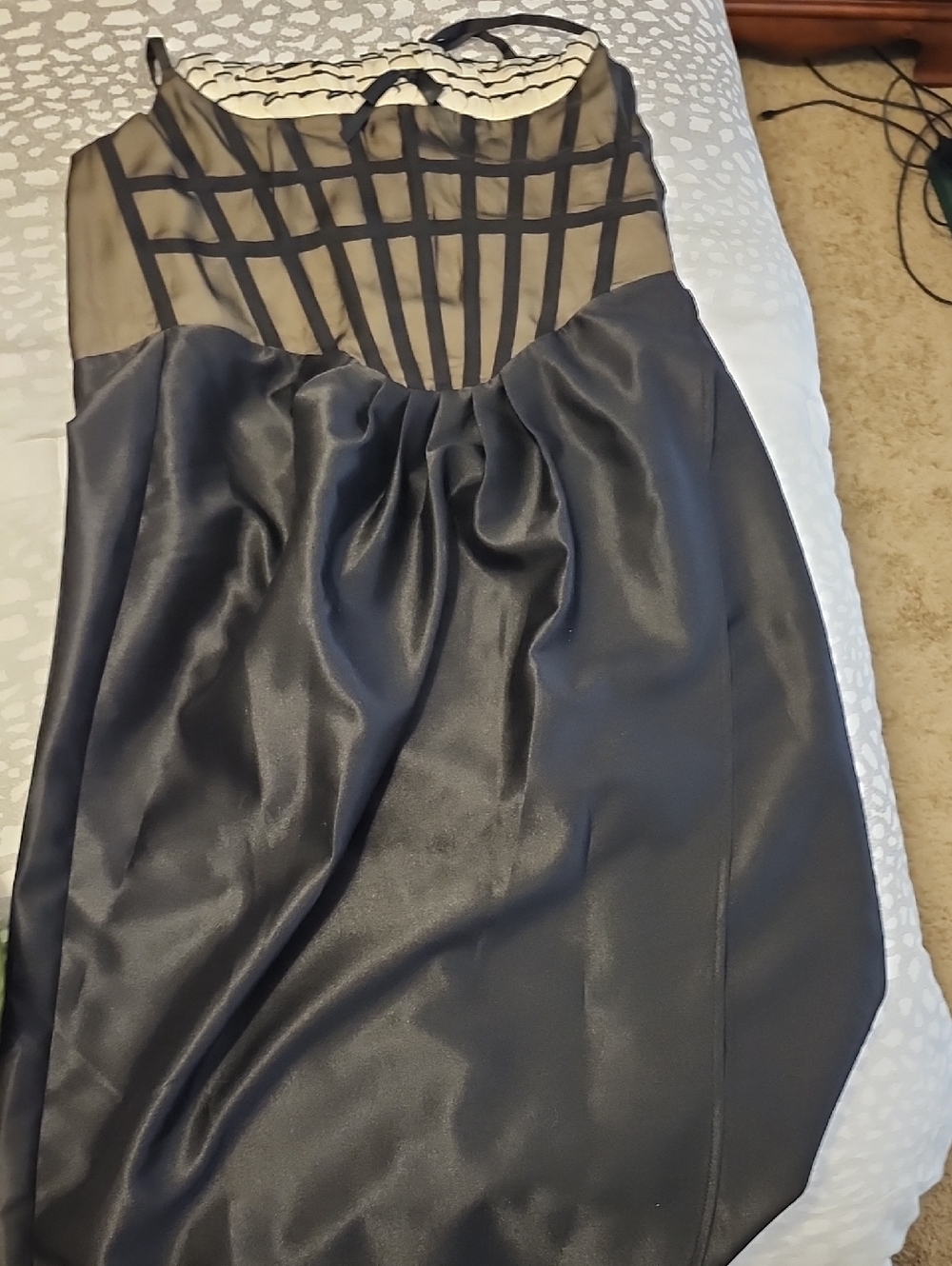 Black Satin Cocktail Midday Phantom Corset Dress